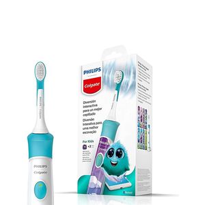 Escova De Dente Elétrica Philips SonicPro Kids Com 1 Branco e Azul - Colgate