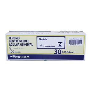 Agulha Gengival Curta 30G(0,30X21Mm) com 100 - Terumo