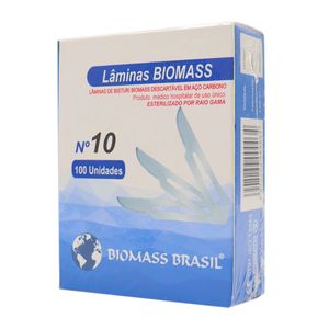 Lâmina De Bisturi Aço Carbono Nº10 Caixa Com 100 - Biomass Brasil