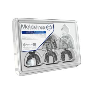 Kit Moldeira Perfurada Aço Inox Para Desdentado Com 6 - Bio-Art