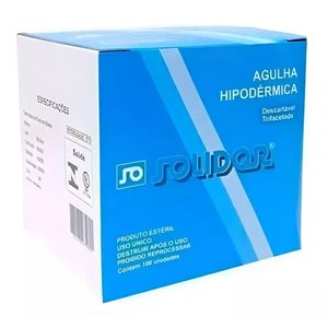 Agulha Hipodérmica Descartável 20x0,55 (24G x 3/4) - Solidor